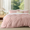 Bedsure Duvet Cover King Size - Soft Double Brushed Bedding Set for Kids & Adults, Zipper Closure, 3 Pieces, Includes 1 Duvet Cover (104"x90") & 2 Pillow Shams, NO Comforter, Blush Pink