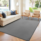 SHACOS Silky Soft Faux Rabbit Fur Area Rug 6'x9' Non Slip Washable Padded Throw Rugs Fluffy Cozy Indoor Modern Carpet for Living Room Bedroom Dining Room Kids Room Dorm Home Decor, Grey