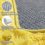 ONASAR Yellow Rugs for Living Room Bedroom, 5x8 Fluffy Bedside Area Rug, Soft Plush Shaggy Indoor Floor Carpet for Nursery Kids Girls Boys Teen Dorm Home Office Decor Aesthetic