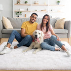 Noahas Fluffy Cream White 4x6 Area Rugs for Bedroom Living Room,Thick Shag Throw Floor Carpet,Soft Shaggy Bedside Non-Slip Plush Dorm Nursery Kids Rug