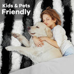 Noahas Large Fluffy 5x8 Area Rugs for Living Room Bedroom,Thick Shag Black and White Throw Rug,Big Soft Shaggy Bedside Non-Slip Plush Dorm Nursery Kids Carpet