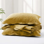 IR Imperial Rooms 8 Pack Quilt King Size Bedding (106" x 96") - Bulk Wholesale for Hotels, Guest Bedroom & Airbnbs - Lightweight Microfiber Reversible Floral Embossed Quilts Bedspreads (Ochre)