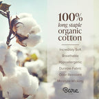Bare Home 100% Organic Cotton Extra Long Duvet Cover Set - Crisp Percale Weave - Lightweight & Breathable - Cooling Duvet Cover Set (Twin/Twin XL, Bering Sea)