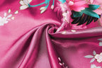 Women's Short Kimono Robes Bride and Bridesmaid Satin Floral Bathrobe Peacock Sleepwear Dressing Gown for Wedding Party