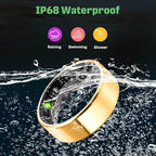 FAHKNS Smart Health Ring for Women Men: Fitness Tracker Ring with Heart Rate,Blood Oxygen,Sleep Monitor,Stress,Steps Counter,IP68 Waterproof for iOS & Android,No APP Fees (Rose Gold,8#)