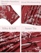 Aensso Long Soft Lightweight Silky Kimonos Robes for Women, Luxury Japanese Floral Womens Kimono Robe