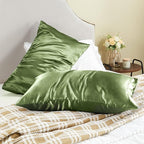 BEDELITE Satin Pillowcase for Hair and Skin, Super Soft and Cooling Similar to Silk Pillow Cases 2 Pack with Envelope Closure, Gift for Women Men(20"x30" Queen Size, Cedar Green)