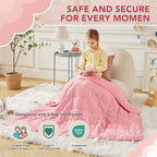 CuteKing Weighted Blanket - Weighted Blanket with Premium Glass Beads - Heavy Blanket Crystal Velvet for Comfort Sleep - Thick Blanket All Season (3lbs, 20"x30", Pink Bubble)