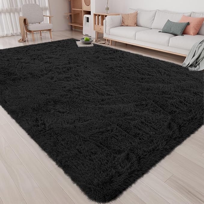 10x14 Area Rug Fluffy Shaggy Ultra Soft Faux Fur Non-Slip Machine Washable Carpet for Bedroom, Living Room, Nursery & Dorm Cozy Home Decor
