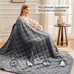 Grey Weighted Blanket for Adults 15lbs, 48"x72", Twin Full Size Cooling Minky Heavy Throw Blanket for 120-160lbs, Soft Winter Thick Big Blankets Weighted Comforter Gift for Sleeping