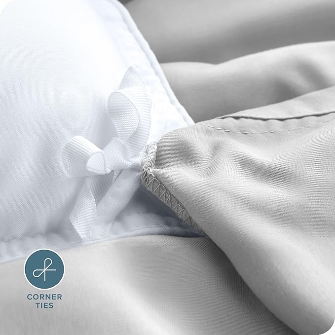 Bare Home Bedding Duvet Cover Full Size - Premium 1800 Super Soft Collection - Lightweight, Cooling - Soft Breathable Bedding Duvet Cover (Full, Cloud Grey)