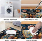 Butterfly Area Rug 2x3 ft Entry Rug Washable Boho Rugs Non Slip Low Pile Floral Door Mat Small Carpet for Bedroom, Bedside, Kids Room, Office, Dining Room