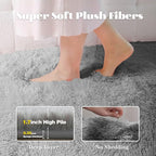 6x9 Area Rug for Living Room: Fluffy Shag Soft Washable Rugs Large Fuzzy Plush Indoor Carpet for Bedroom Nursery Playroom Kids Girls Boys Room (Grey, 6'x9')