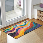 Area Rug 2x3 ft Rug Washable Boho Rugs Non Slip Low Pile Floral Small Carpet for Bedroom, Bedside, Kids Room, Office, Dining Room (Rainbow Pattern, 2x3 ft)