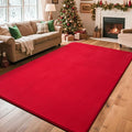 Przemy Washable Area Rug for Living Room Bedroom, 5x7 Feet Red Memory Foam Rug, Super Soft Modern Indoor Carpet for Kids Room Girls Boys Dorm Nursery Decor