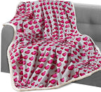 Elegant Comfort Throw Blanket, Reversible Sherpa Flannel, Ultra-Soft, Fuzzy, Cozy and Plush- All Season Lightweight Decorative Throw, 50 x 60 inches, Juliette Sherpa Throw