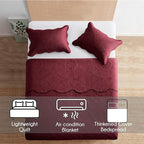 IR Imperial Rooms 10 Pack Queen Quilt Bedding Set (90" x 96") - Bulk Wholesale for Hotels, Guest Bedroom & Airbnbs - Lightweight Microfiber Reversible Floral Embossed Quilts Bedspreads (Burgundy)