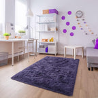 Noahas Fluffy 8x10 Area Rugs for Living Room,Shaggy Taro Purple Rugs for Bedroom Girls,Thick Shag Throw Carpet,Soft Non-Slip Dorm Nursery Kids Rug Home Decor Aesthetic