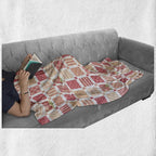 Lunarable Dusty Rose Throw Blanket, Patchwork Inspired with Different Patterned Squares Shabby Form Style, Flannel Fleece Accent Piece Soft Couch Cover for Adults, 50" x 60", Salmon Dark Coral