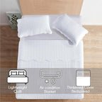 IR Imperial Rooms Queen Quilt Bedding Set (90" x 96") - Bulk Pack of 10 Wholesale for Hotels, Guest Bedroom & Airbnbs - Lightweight Microfiber Reversible Embossed Quilts Bedspreads (White)