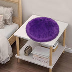 1.3ft Small Round Purple Rug,Thick Furry Fluffy Carpet for Teen,Sheepskin Fur Shaggy Circular Rug for Indoor Bedroom Room Living Room Nursery Decor Chair