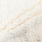 WESHIONGOO Chunky Knit Blanket Throw 40"×60" Knitted Throw Blankets for Couch Bed Fluffy Soft Blanket with Jumbo Chenille Yarn Thick 100% Handmade (Cream White, Medium Size Throw)