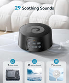 Dreamegg White Noise Machine, Sound Machine for Sleeping Baby, Kids, Adult (D3Pro-Black)