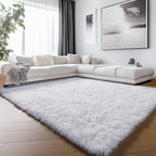 ONASAR White Rugs for Living Room 5x8, Fluffy Shaggy Area Rug for Bedroom, Ultra Soft Plush Large Floor Carpets for Baby Kids Girls Boys Teen Playroom Dorm Nursery Bedside Home Office Decor