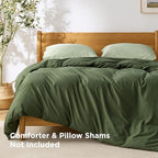 Bedsure Duvet Cover Queen - Only Includes 1 Duvet Cover (90"x90"), Hotel Luxury Soft Double Brushed All Season Bedding for Kids & Adults, Zipper Closure, Olive Green (No Comforter, No Pillow Shams)