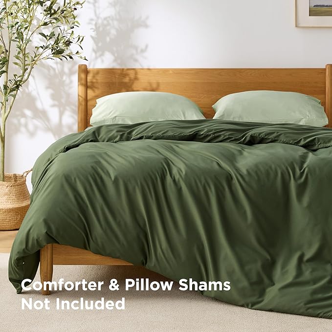 Bedsure Duvet Cover King - Only Includes 1 Duvet Cover (104"x90"), Hotel Luxury Soft Double Brushed All Season Bedding for Kids & Adults, Zipper Closure, Olive Green (No Comforter, No Pillow Shams)