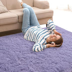 Lavender Area Rugs 4x6 Feet Rug for Bedroom Living Room, Cute Indoor Shaggy Carpets, Plush Rug for Kids Room, Fluffy Purple Rugs for Girls Boys Nursery Room Home Decor