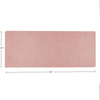 Home-Complete Faux Fur Bath Mat – 24x60-Inch Nonslip Jacquard Faux Fur Washable Rug for Bathroom or Kitchen, Mauve