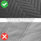 Southshore Fine Living, Inc. Oversized Quilt Bedding Set Lightweight, Prewash Fabric Soft Coverlet Bedspread 3-Piece with Two Matching Shams (98 in Wide x 98 in Long), Full/Queen, Chevron Slate
