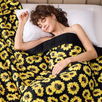 Sunflower Weighted Blanket for Adults 20lbs, 48"x72", Twin Full Size Cooling Heavy Throw Blanket for 130-220lbs, Microfiber Soft Thick Big Blankets Weighted Comforter Gift for Sleeping
