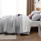 Bedsure Oversized King Comforter Set - Grey Soft Bedding for All Seasons, Cationic Dyed Bed Set, 3 Pieces, 1 Oversized King Size Comforter (120"x98") and 2 Pillow Shams (20"x36"+2")