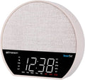 Emerson CKSS7071 Sunrise Smartset Alarm Clock Radio with 1.2" LED Display, White Noise, 6 Soothing Sounds, 8-Color Dimmable LED, Bluetooth Speaker, White