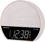 Emerson CKSS7071 Sunrise Smartset Alarm Clock Radio with 1.2" LED Display, White Noise, 6 Soothing Sounds, 8-Color Dimmable LED, Bluetooth Speaker, White
