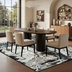 CRYPTOLITE Living Room Rug Washable Abstract Rugs with Non-Slip Backing Low Pile Area Rug for Living Room, Bedroom, Dining Room, 6x9, Black