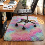Blivonta Rainbow Rug for Girls Bedroom, 2x3 Fluffy Area for Kids Playroom, Furry Carpet for Nursery, Shaggy for Teen Living Room, Thick Fuzzy Plush for Dorm, Cute Room Decor for Baby