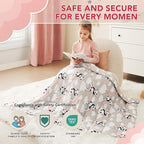 CuteKing Weighted Blanket (5lbs,36"x 48", HappyPanda) Heavy Blanket for 40-60lbs, Weighted Blanket for Cooling & Heating with Premium Glass Beads, Soft Thick Blanket All-Season