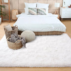 Noahas Fluffy Bedroom Rug,3x5 Feet Plush Fuzzy Cream White Area Rugs for Living Room, Non Slip Thick Soft Shaggy Nursery Furry Floor Dorm Kids Carpet