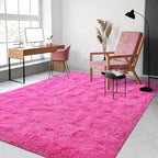 Softlife Hot Pink Area Rug for Living Room, Fluffy Shag Plush 5.3x7.6 Rugs for Bedroom Girls, Shaggy Soft Fuzzy Kids Large Carpet for Dorm Bedside Ultra Cozy Non-Slip Indoor Decor