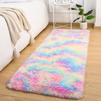 Softlife Area Rug for Bedroom, Fluffy Shag Plush Tie Dyed Rainbow Rugs for Living Room Girls, Shaggy Throw Carpet for Kids Soft Fuzzy Runner Small 2x6 Runners for Hallways Dorm