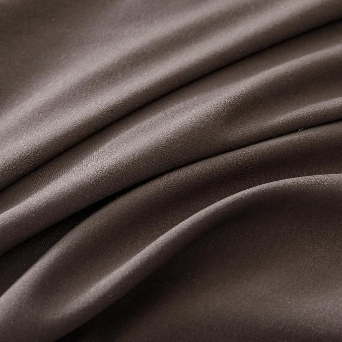 CLOTHKNOW Dark Brown Queen Comforter Set Coffee Bedding Sets Soft Queen Comforter Men Women Comforter with 2 x Pillow Cases