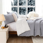 COTTEBED Ultra-Soft Reversible Warm Comforter Set Twin Sized, Winter Milk Cup Grey White Breathable Bedding Down Alternative Comforter for Boy Kids Girl School College Dorm Christmas, Twin/TwinXL