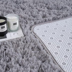 Noahas Fluffy Grey Area Rugs for Bedroom Living Room,4x5.3 Feet Thick Shag Throw Floor Carpet,Soft Shaggy Non-Slip Plush Dorm Nursery Kids Rug Home Decor Aesthetic