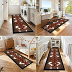 Faux Cowhide Rugs for Hallways,4x8ft,Country Farmhouse Western Runner Rugs,Southwest Aztec Kitchen Runner Rug,Soft, Non-Slip, and Machine Washable Cowhide Carpet,for Bedroom, Indoor Entrance
