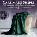 SLEEP SANCTUARY Satin Sheets King Size – 4 Piece Luxury Silky Bed Set, Softer Than Silk, 15" Deep Pocket, Cooling & Wrinkle-Free, Moisture-Wicking & Breathable for Hair & Skin (Dark Green)