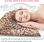 Mulberry Silk Pillow Cases Queen Size with Hidden Zipper, Ultra Smooth and Soft Breathable Cooling Silk Satin Pillowcase for Hair and Skin, Gifts for Women Men (Leopard Beige, 20x30 Inches, 1 Pack)