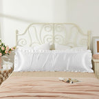 White Satin Pillowcases Body Pillow for Hair and Skin,White Body Pillow Silk Pillowcase with Envelope Closure Princess Room Decoration